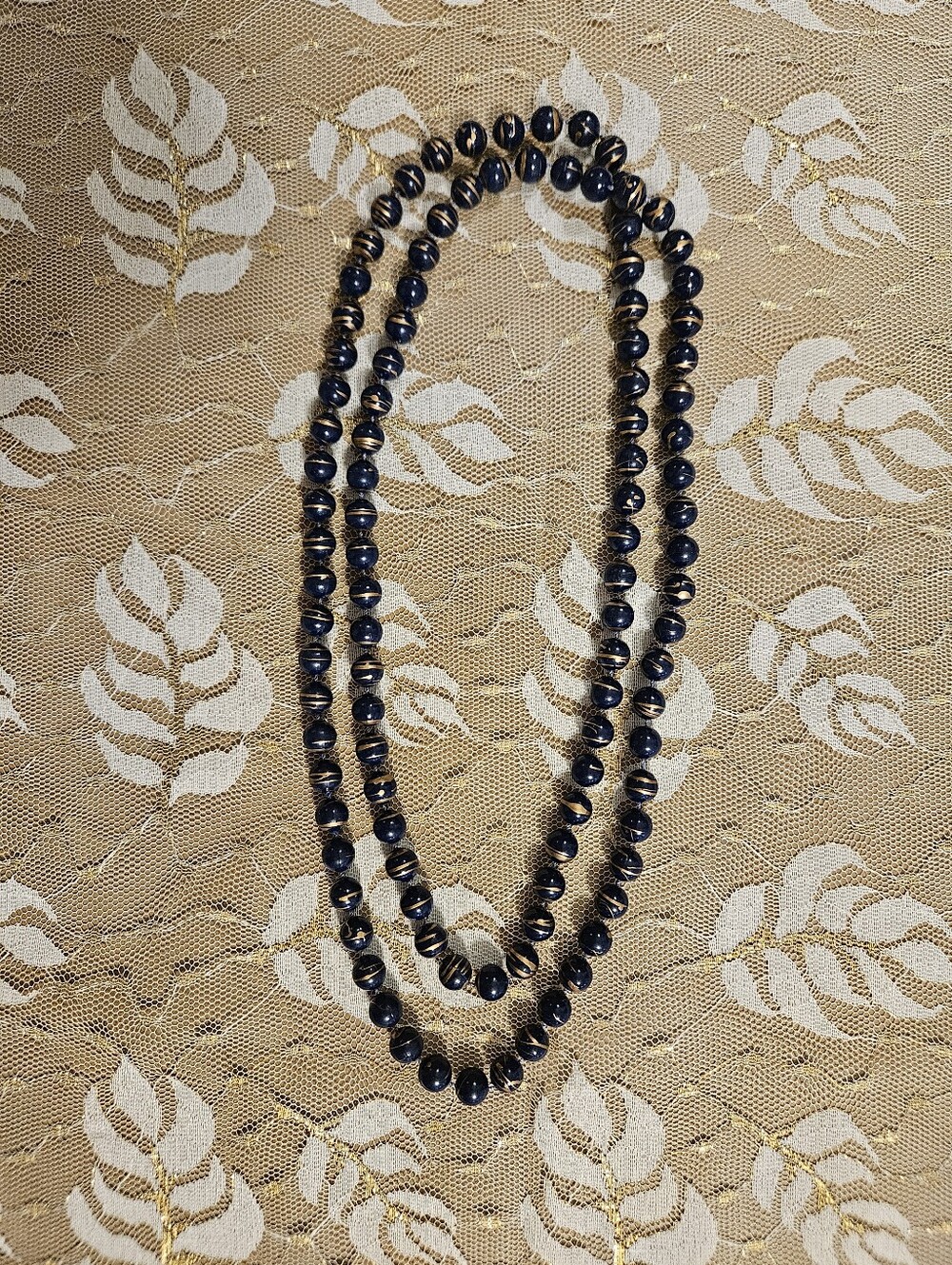 Vintage Monèt Opera Length Glass Bead Necklace